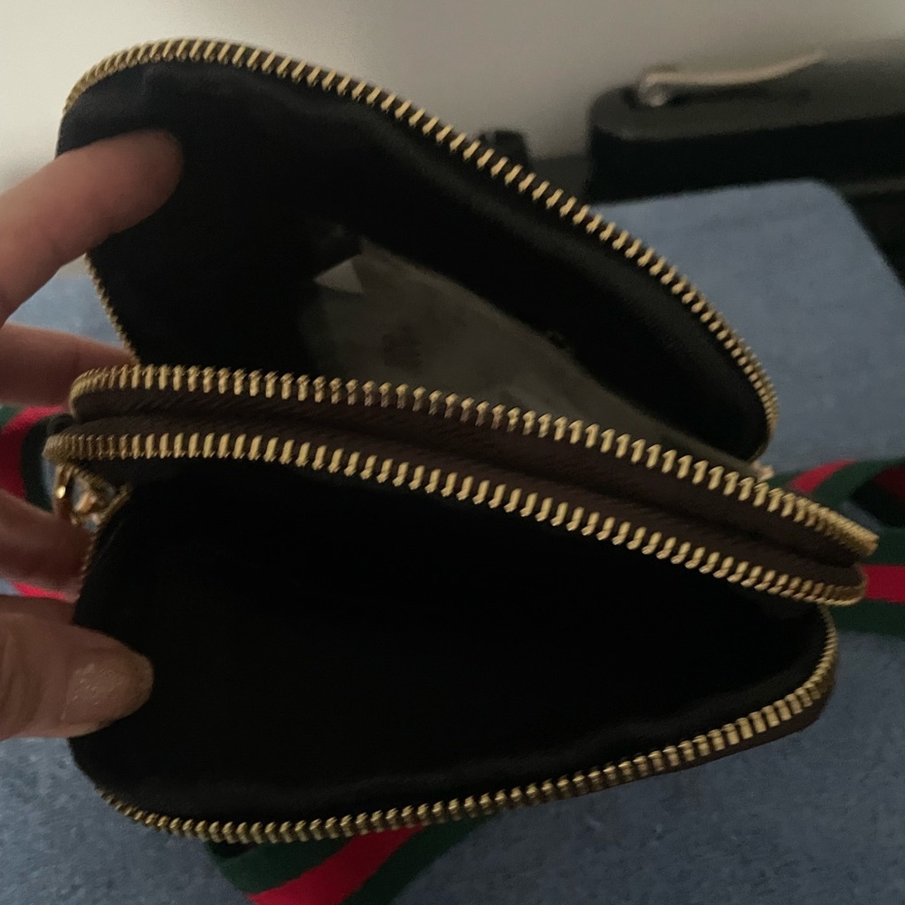 Black and Brown Classic Zippered ClosureCrossbody Bag with wide strap cherry red